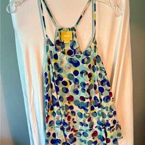 Anthropologie Maeve Polka Dot Sleeveless Top